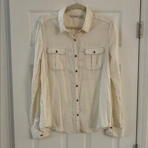 Halogen Cream Button-Up Shirt